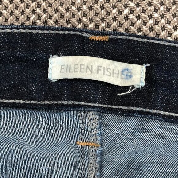 Eileen Fisher Skinny Mid Rise Jeans Women's Size 8 Dark Blue Wash‎ Jeans Organic - Picture 6 of 7
